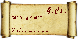Géczy Csát névjegykártya